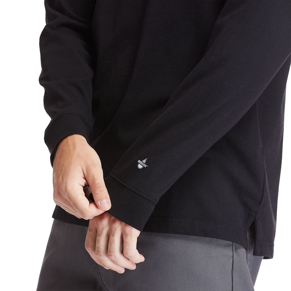 Camisetas Masculino - Timberland Pro® Base Plate Long-Sleeve Graphic - FCKGQ8460 - Pretas